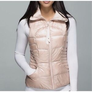 NWOT Lululemon Fluffin Awesome Rose Gold Goose Down Puffer Vest Women's Size 6